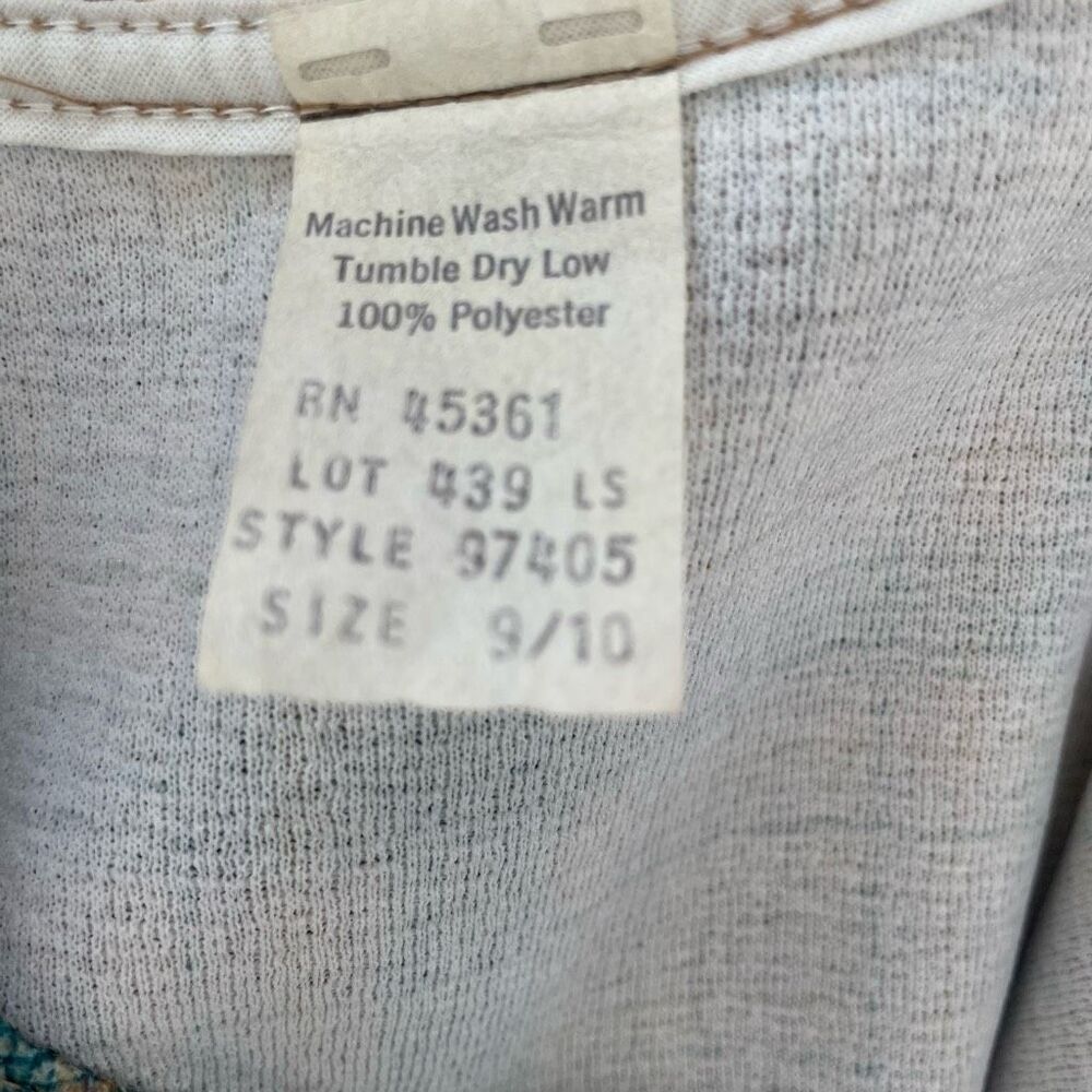 Vintage 70s Button Front Plaid Barkcloth Sleeveless Dress S - Picture 8 of 9